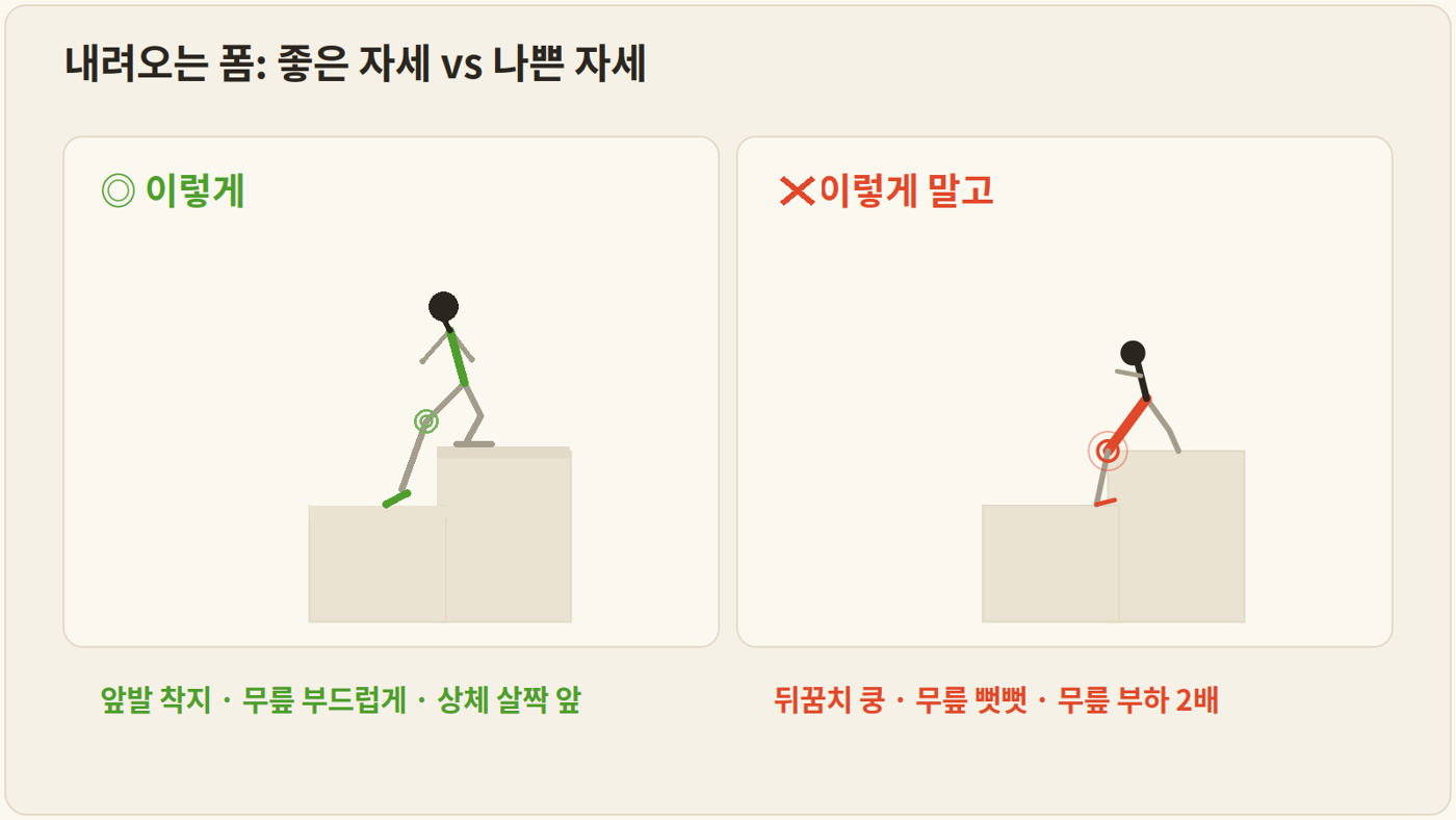 내려오는 폼 비교